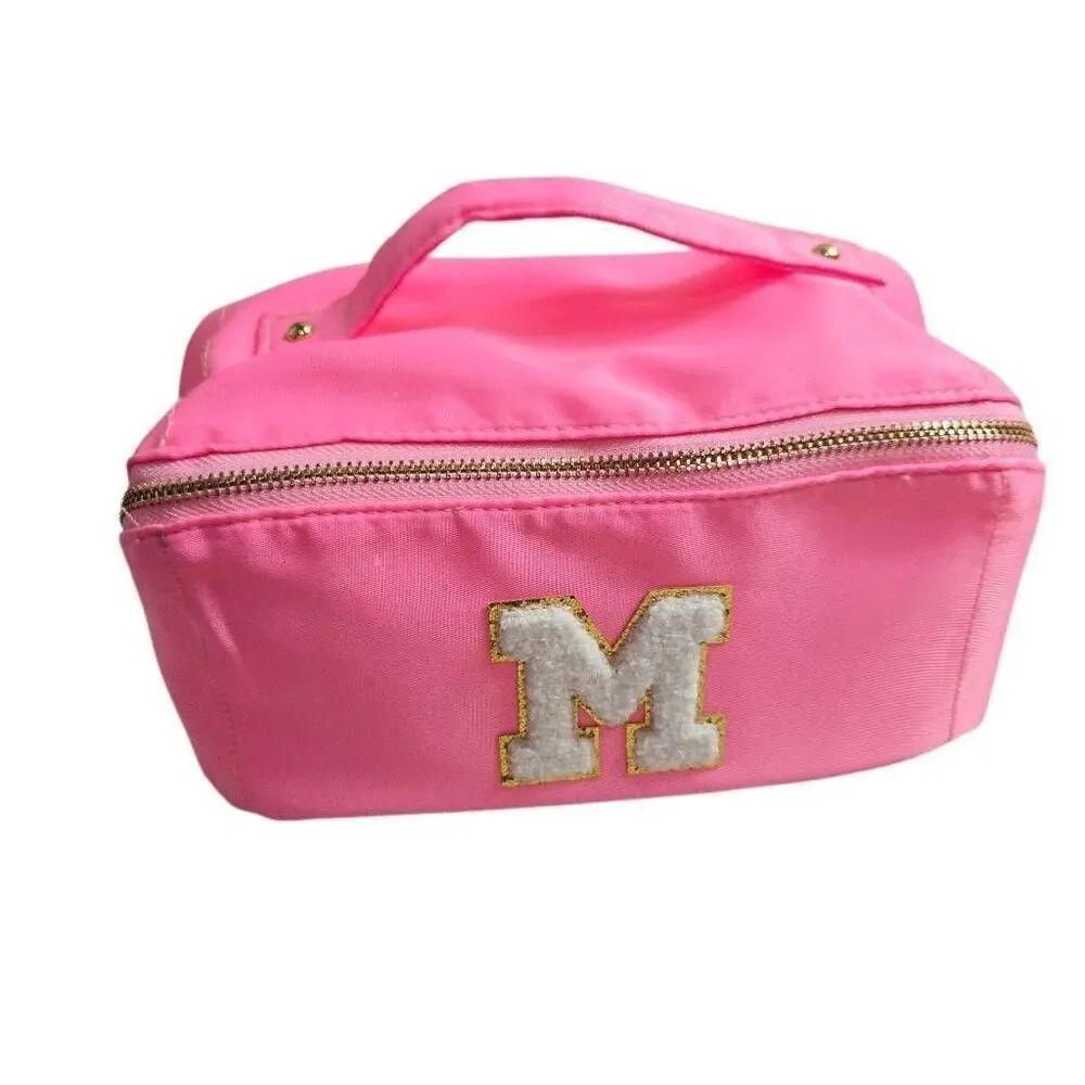 Letter M Makeup Bag Nylon Cosmetic Bag